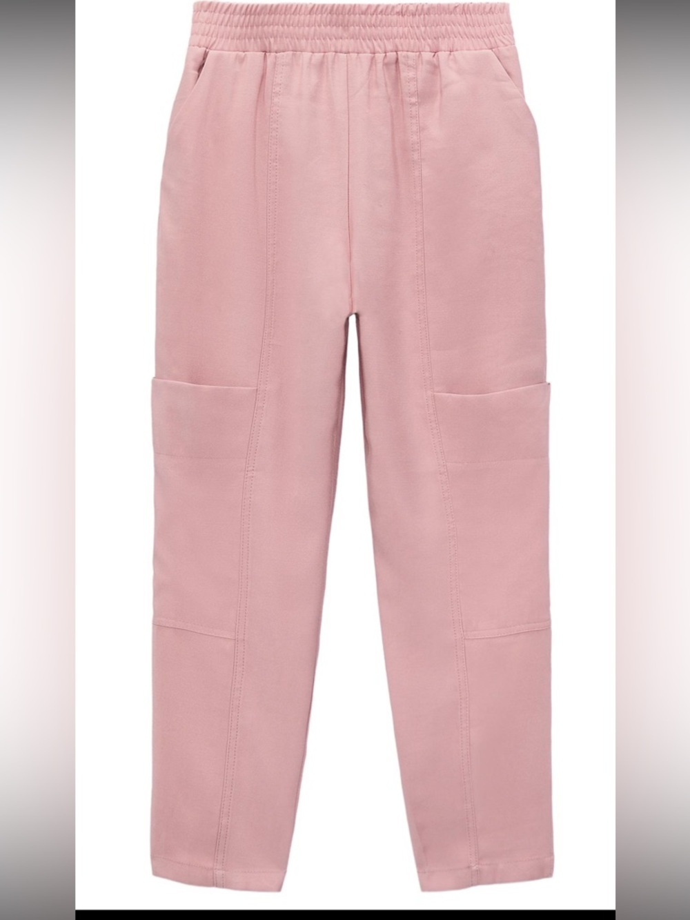 ZARA Dusty Rose Utility Cargo Trousers Size M NWT